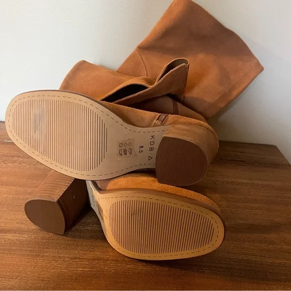 Kelsey Dagger Brooklyn Tan Suede Over the Knee Boots Sz 8.5 Fall Western Chic - Picture 4 of 11